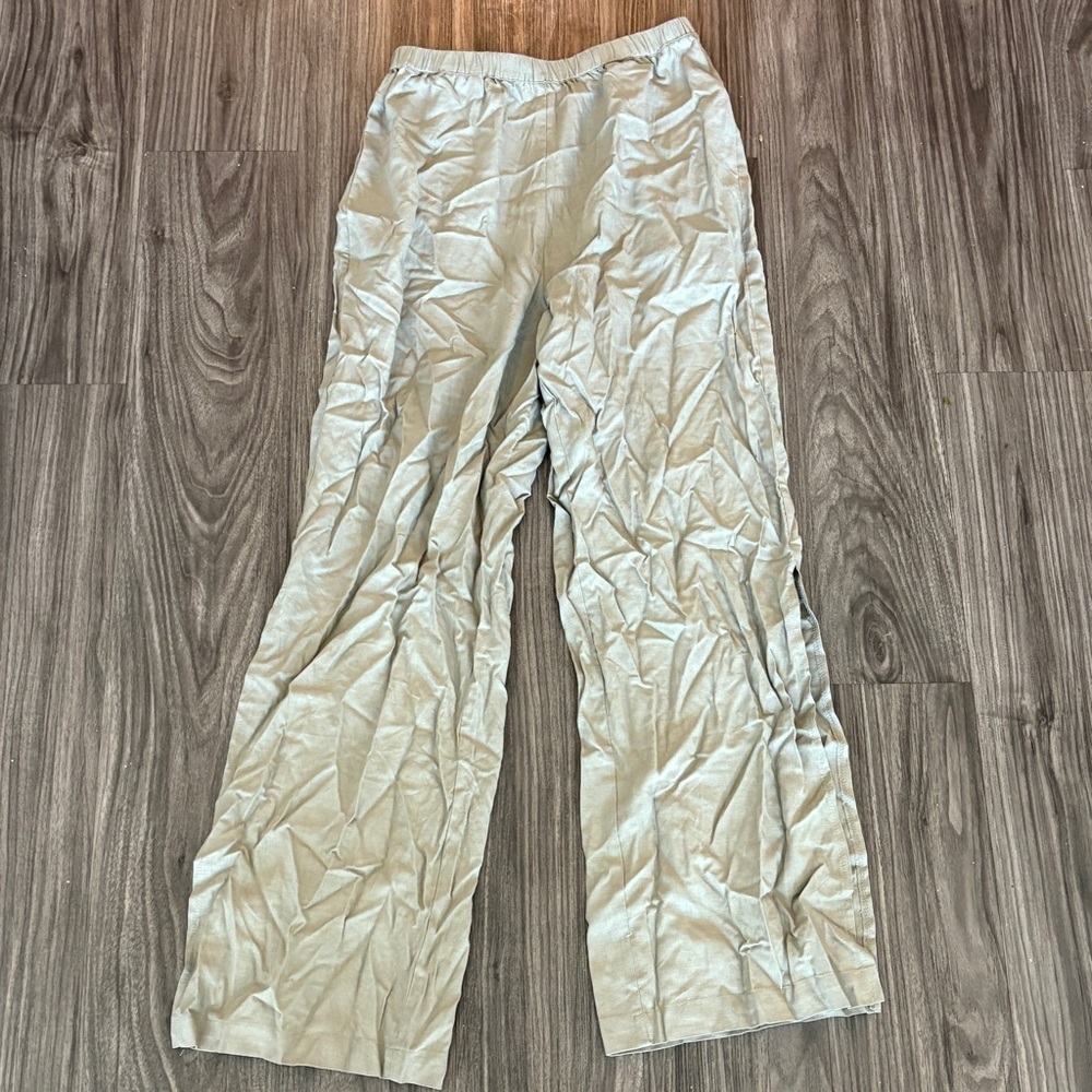 Things Between Small High Waisted Olive Green Pants Small Straight Leg